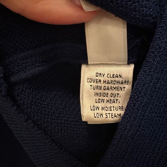 St. John Knits Caviar Santana Knit Blazer Navy Blue Size M Made in USA - Picture 7 of 8